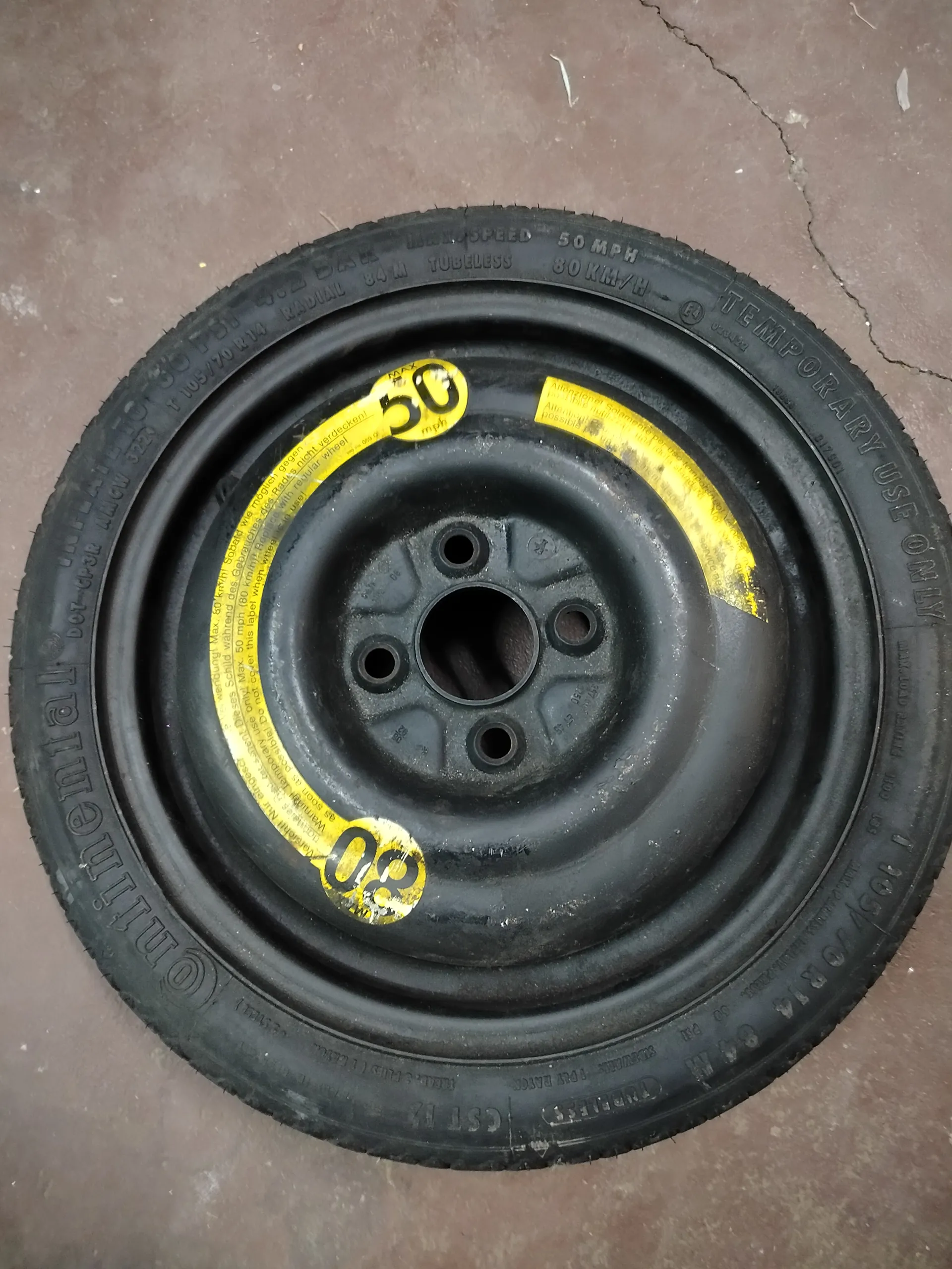 Koło zapasowe, dojazdówka 105/70 R14 - Sprzedaż przez Urząd Skarbowy w Słupsku - zdjęcie 1